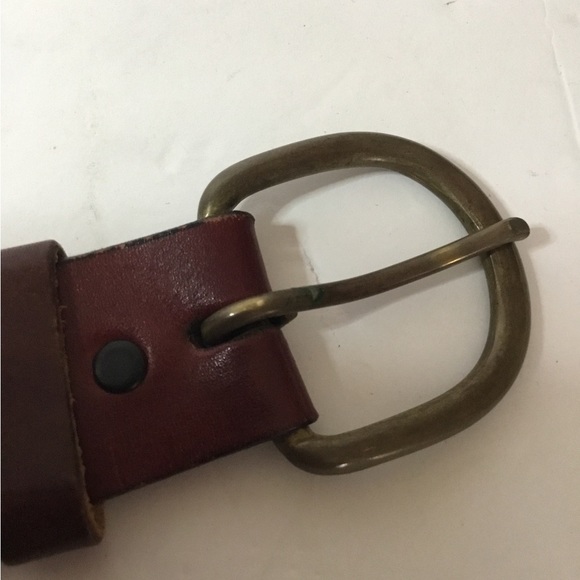 Men’s Genuine Leather Brown Basket Weave Design Belt EUC - Picture 5 of 6